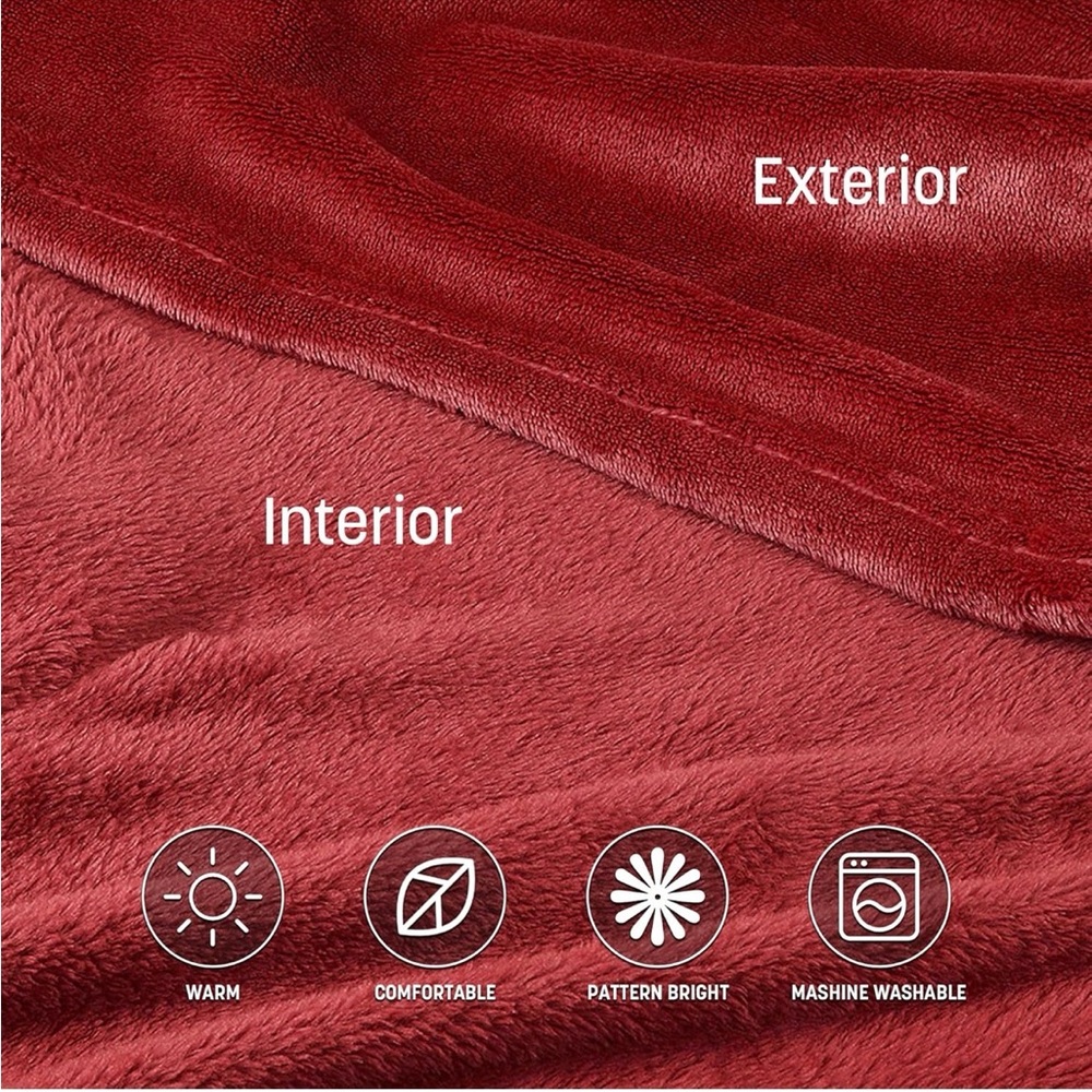 NWT Catalonia Wearable Fleece Blanket with Sleeves and Foot Pockets - Picture 6 of 7